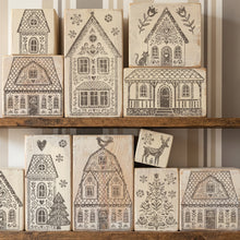 Load image into Gallery viewer, IOD Gingerbread Lane Stamp 12x12  Iron Orchid Designs Christmas Village Stamp Folk Art Holiday Houses DIY Craft Stamp

