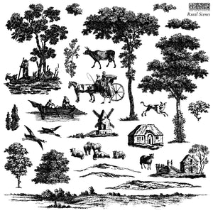 Iron Orchid Designs RURAL SCENES 12×12   Decor Stamp - Great for Furniture, Crafts and Home Decor