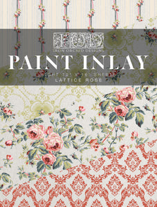 IOD Lattice Rose IOD Paint Inlay 12 x 16" Pad 8 Sheets Furniture and Craft Inlay