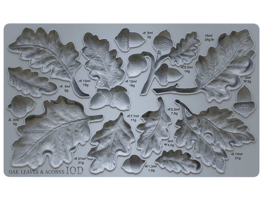 Oak Leaves & Acorns  IOD Decor Furniture Mould 6x10 Iron Orchid Designs Use Clay/Resin for Furniture Jewelry Making Sugar Arts