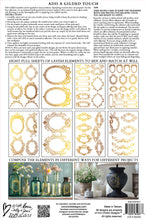 Load image into Gallery viewer, Petits Ornements IOD Decor Foil Transfer New Type of Transfer 8&quot; x 12&quot;  Rub On Furniture and Crafts Gold Foil
