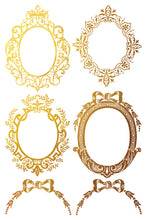 Load image into Gallery viewer, Petits Ornements IOD Decor Foil Transfer New Type of Transfer 8&quot; x 12&quot;  Rub On Furniture and Crafts Gold Foil
