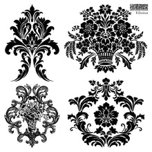 Load image into Gallery viewer, Velveteen IOD 6&quot; x 6&quot;  Decor Stamp - Great for Furniture, Crafts and Home Decor Damask Patterns in Box Set
