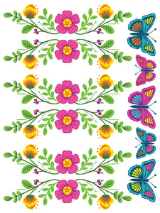 IOD Paint Inlay Vida Flora Designed by Debi Beard from Debi's DIY Paint 16" x 12" Pad 8 Sheets Decorative Furniture Inlay Limited Quanities