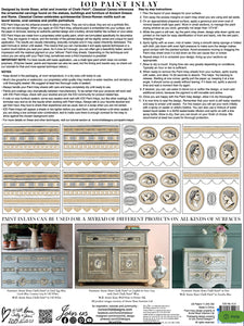 IOD Paint Inlay Classical Cameo Designed by Annie Sloan 16" x 12" Pad 8 Sheets Decorative Furniture Inlay Limited Quanities