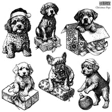 Load image into Gallery viewer, Christmas Pups 12&quot;x12&quot;  Decor Stamp - Christmas Stamp Great for Furniture, Crafts and Home Decor
