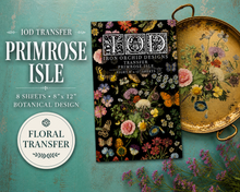 Load image into Gallery viewer, Primrose Isle IOD Transfer Vintage Botanical Floral Transfer Wildflower Furniture Decor Cottage core DIY Rub On Transfer 8x12
