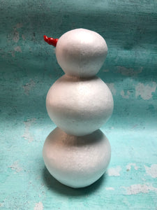 Styrofoam Snowman 10 Inches Tall - Perfect for IOD Moulds. Stamps, and Clay