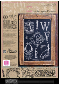 IOD ALPHABELLIES 12"x12"  Decor Furniture Stamp - Great for Crafts and Home Decor