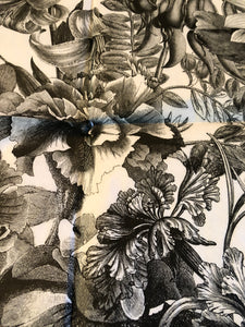 JRV Decoupage Paper - Black and White Floral