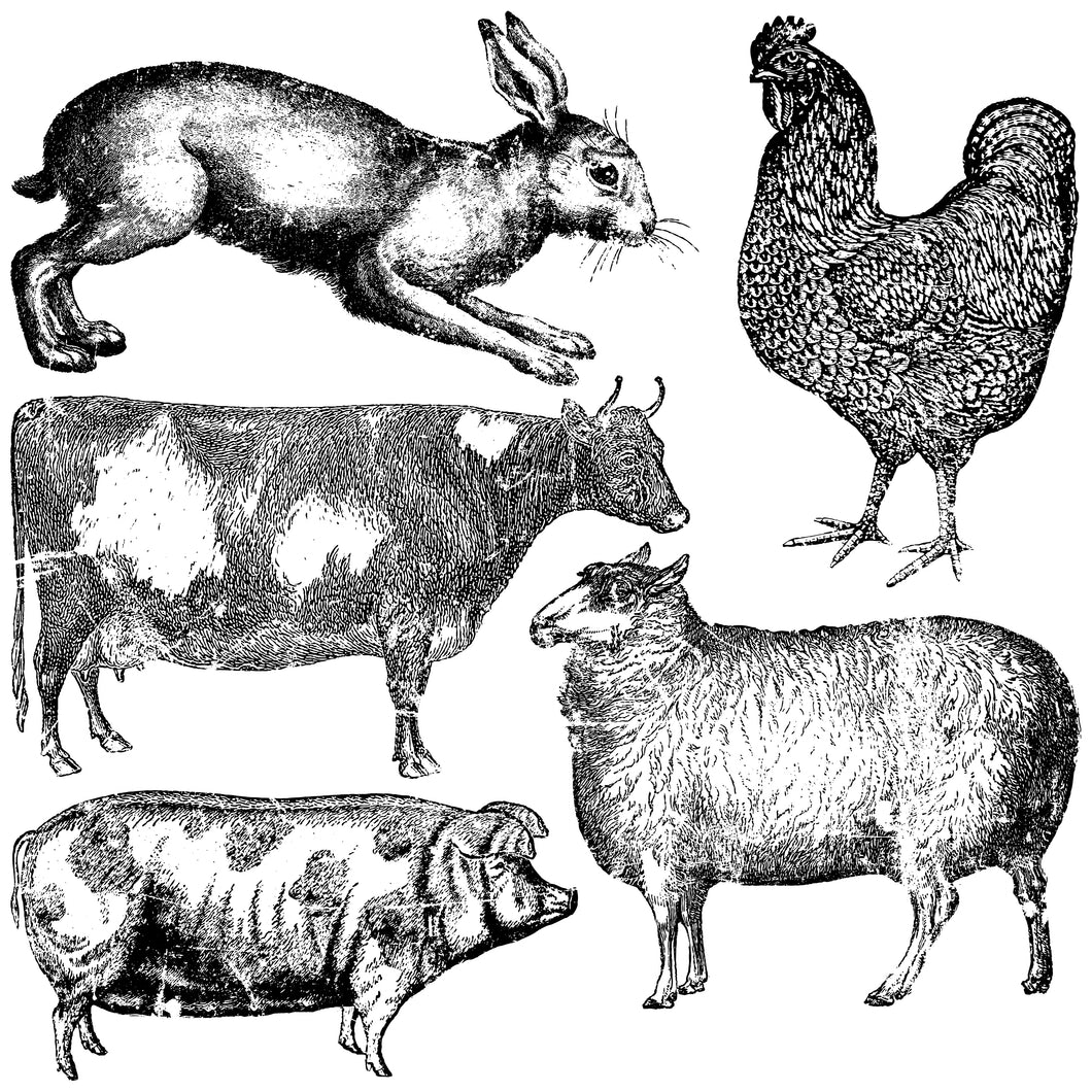 IOD Farm Animals 12x12 Decor Stamp