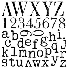 Load image into Gallery viewer, IOD Typesetting 12x12 Decor Furniture Stamps - Typewriter Style Font Perfect for Signs and Other Crafts
