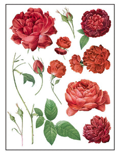 IOD Decorative Furniture Transfer Redoute’ II - Retiring - 16" x 12" Pad 8 Sheets Pink Roses Also for Craft Projects