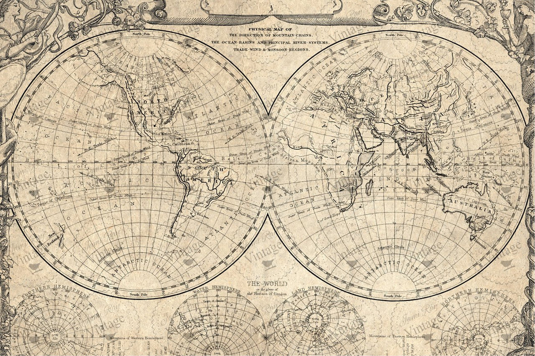 JRV Decoupage Paper - World Map