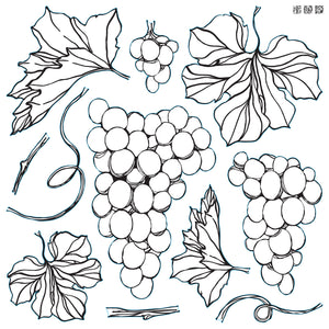 IOD Grapes 12"x12"  Decor Furniture Stamp - Great for Crafts and Home Decor