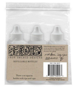 IOD Decor Ink Empty Bottles Set of 3 for Ink Mixing Refillable Bottles